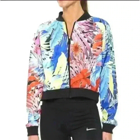 Nike Jackets & Blazers - Nike Jacket Sz M Tropical Print Multicolored femme